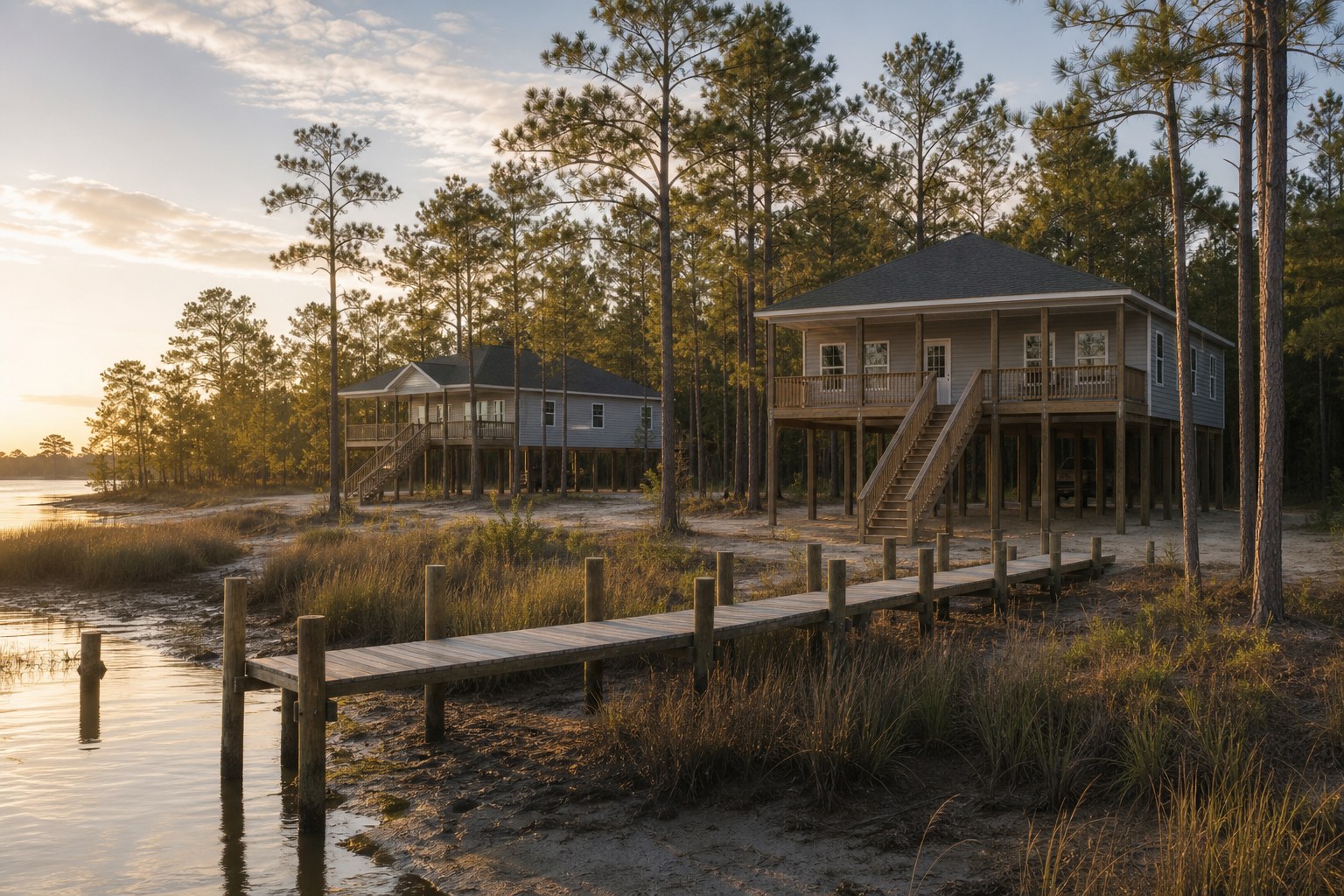 Waterfront homes in the Vandemere Cove community